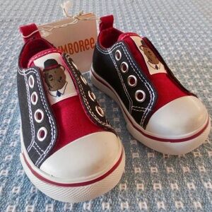 New 03 Gymboree Kids Red and Black Slip-On Sneakers
